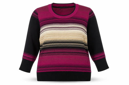 Betty Jackson Black Womens Multicoloured Stripe Jumper Size 16