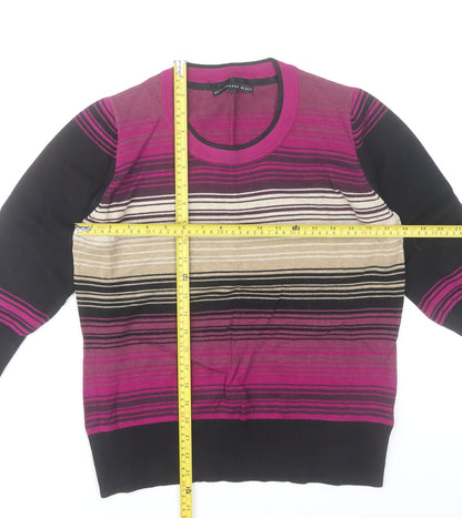 Betty Jackson Black Womens Multicoloured Stripe Jumper Size 16