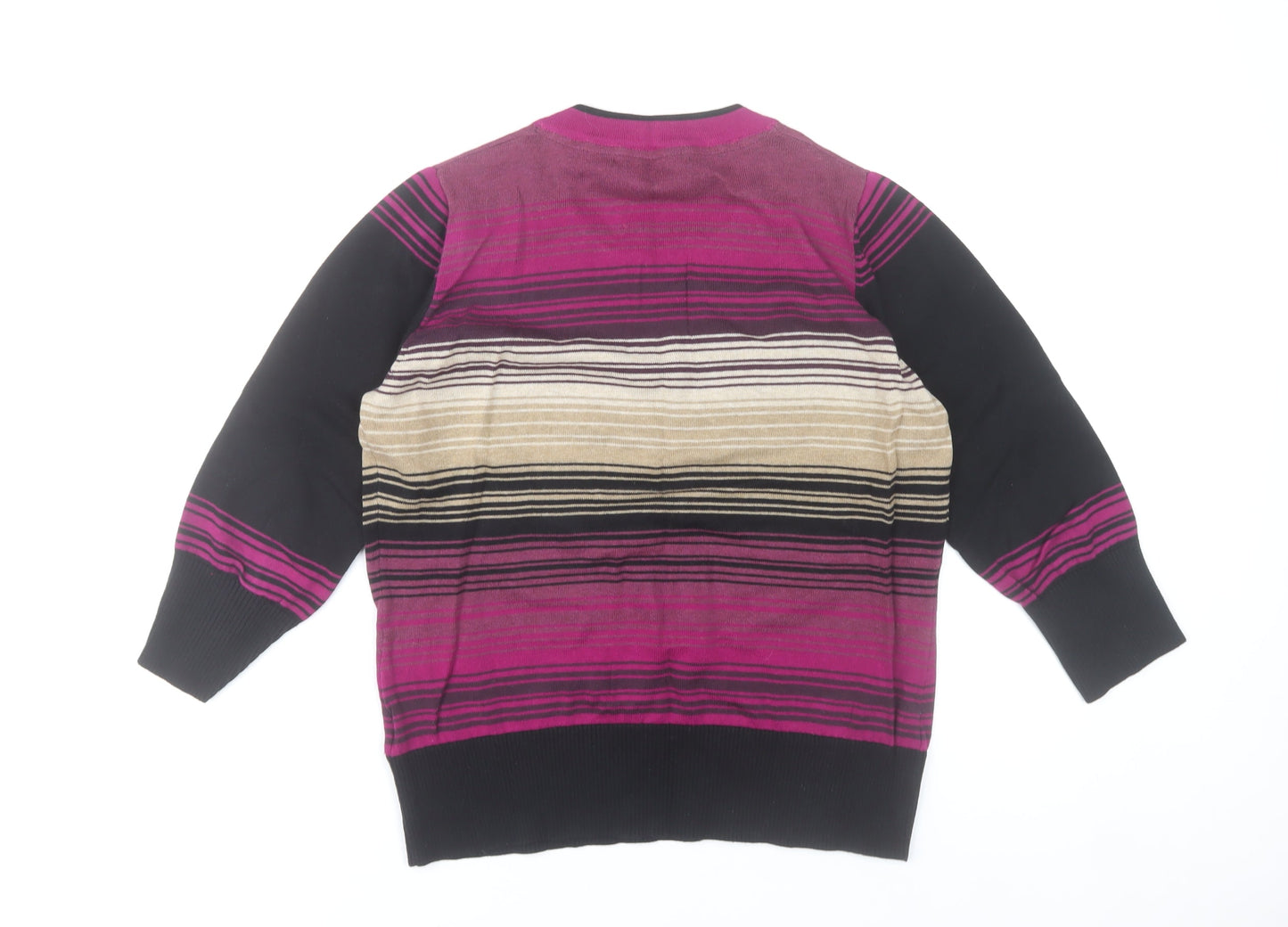 Betty Jackson Black Womens Multicoloured Stripe Jumper Size 16
