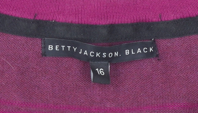 Betty Jackson Black Womens Multicoloured Stripe Jumper Size 16