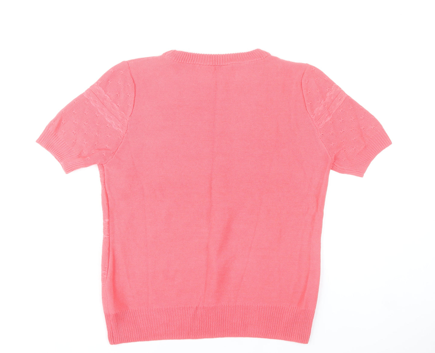 Awear Women’s Pink XL Short Sleeve Knit Pullover Jumper