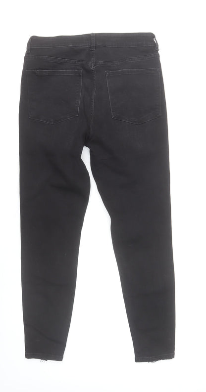 Denim Co. Womens Black Size 14 Skinny Distressed Stretch Jeans