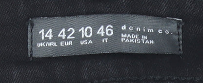 Denim Co. Womens Black Size 14 Skinny Distressed Stretch Jeans