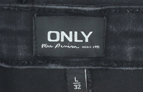 ONLY Women Black Skinny Jeans L 32in Slim Comfort Denim