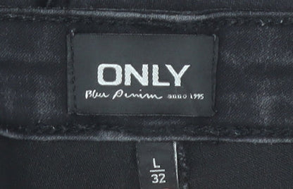 ONLY Women Black Skinny Jeans L 32in Slim Comfort Denim