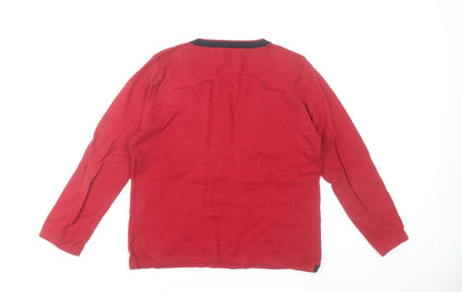 Jessica Graaf Womens Red Cotton Cardigan M Regular V-Neck Striped