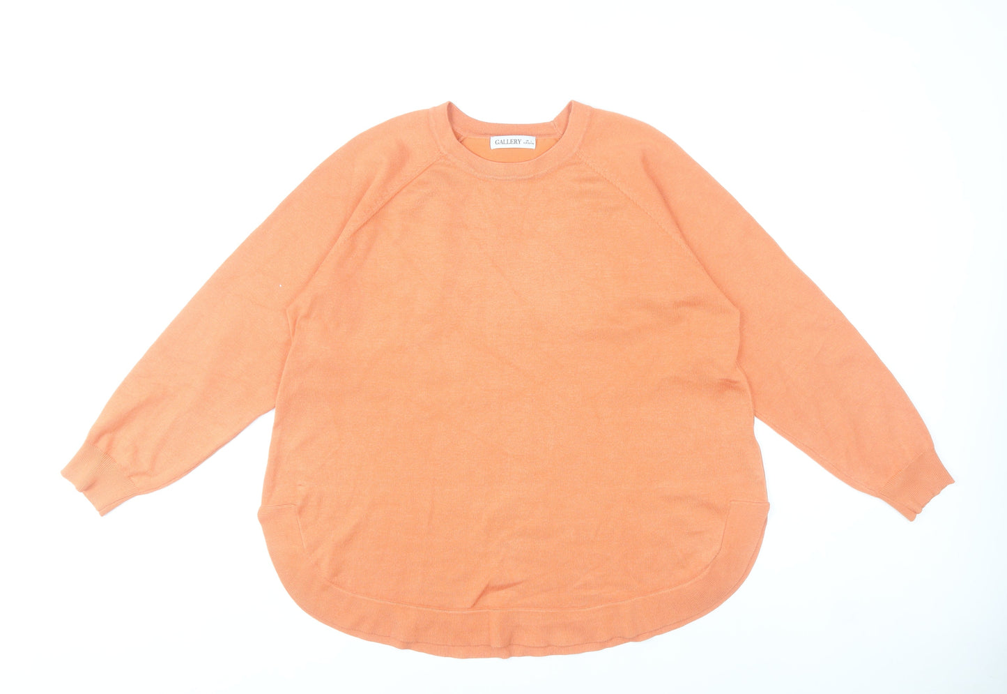 Gallery Womens Orange Size 16 Crew Neck Pullover Jumper