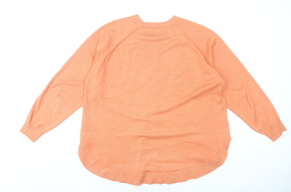 Gallery Womens Orange Size 16 Crew Neck Pullover Jumper