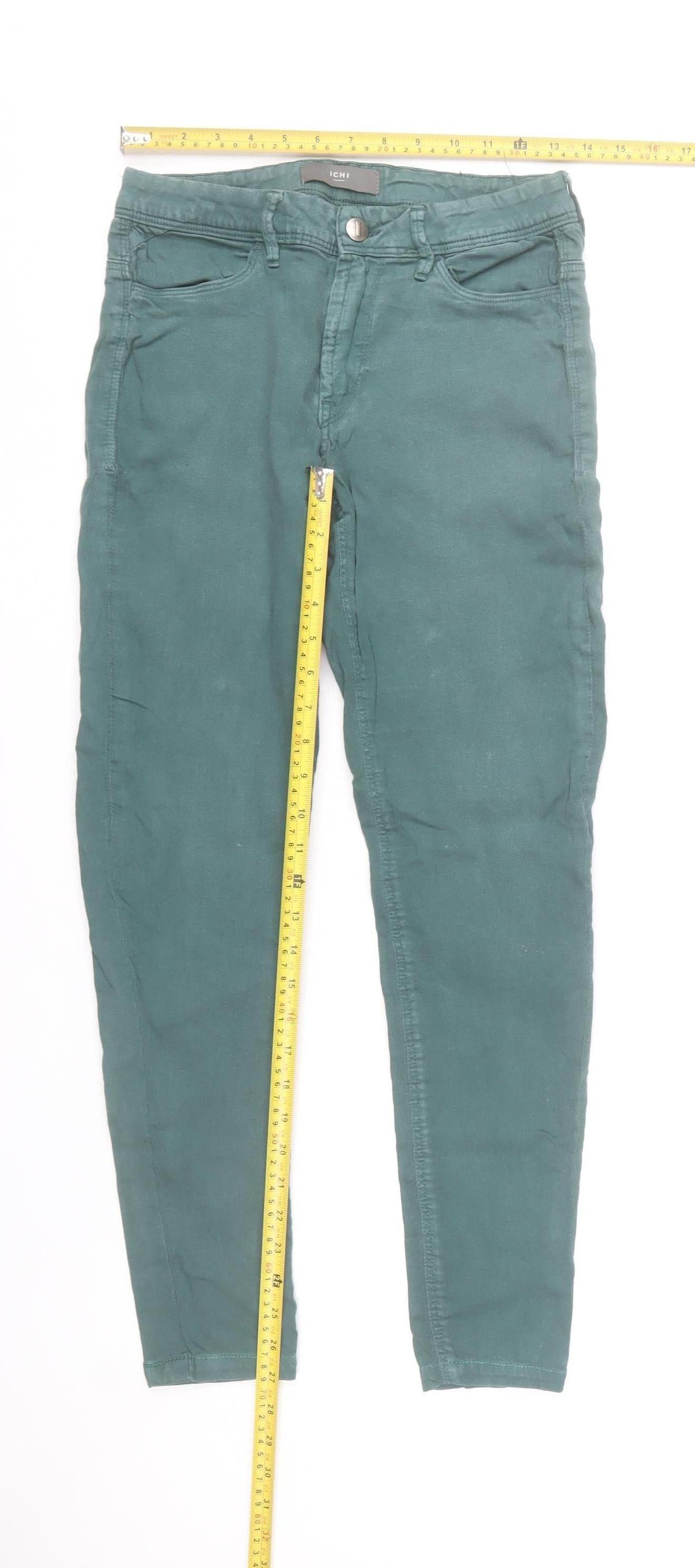 ICHI Womens Green Skinny Jeans Size 29 Slim Fit Stretch