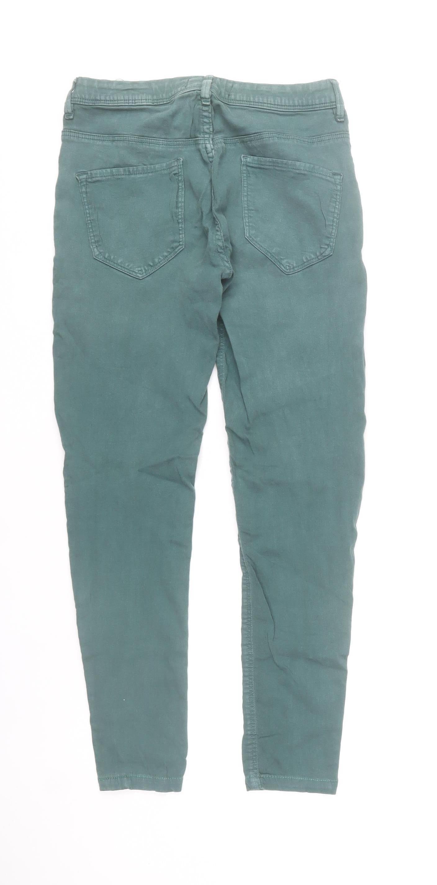 ICHI Womens Green Skinny Jeans Size 29 Slim Fit Stretch
