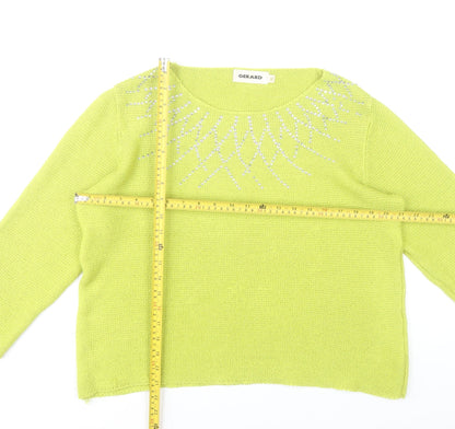 Gerard Women’s Yellow XL Pullover Jumper Beaded Round Neck