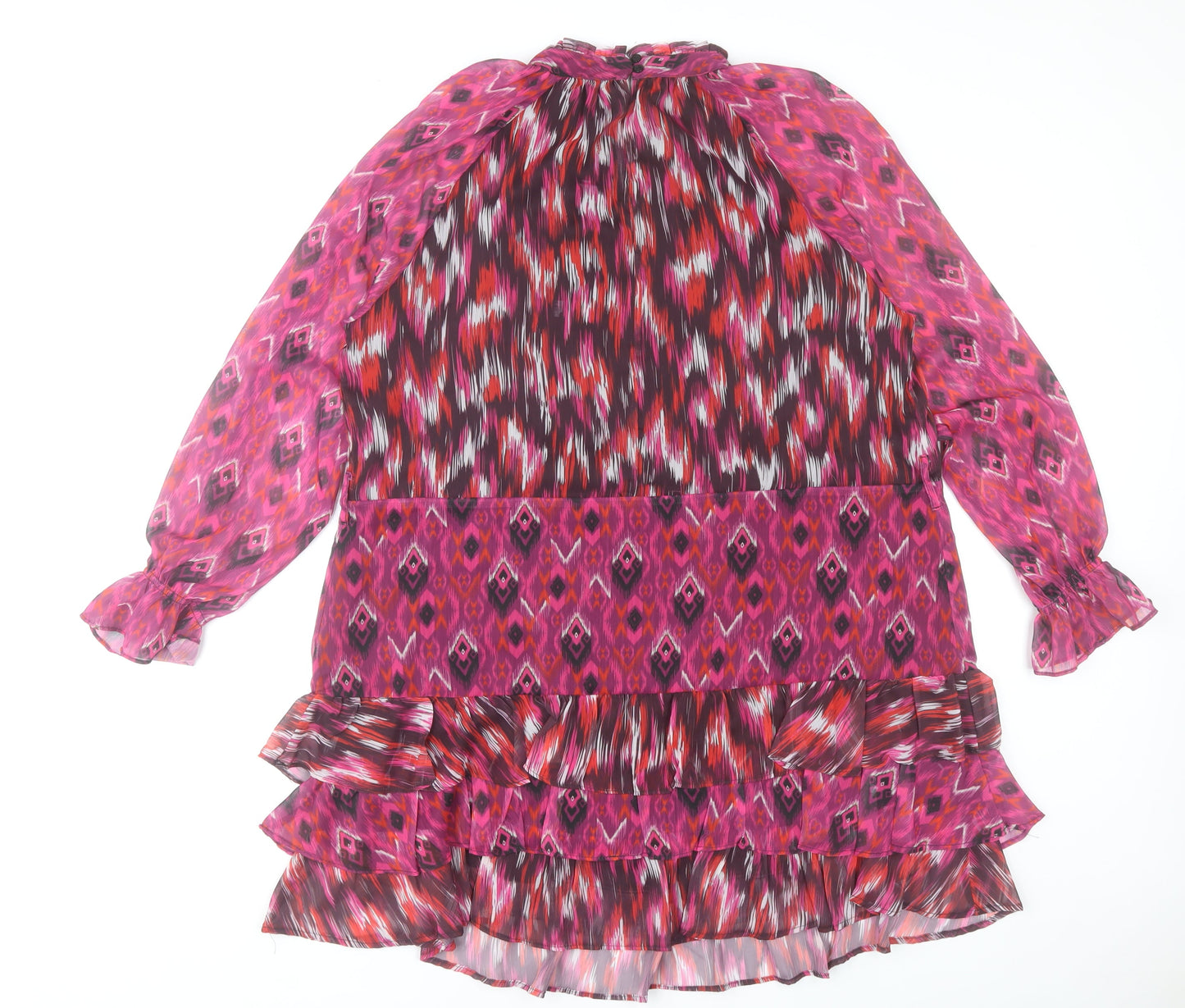 Savida Women’s Multicoloured Shift Dress Size 18 Ruffle Detail