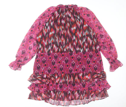 Savida Women’s Multicoloured Shift Dress Size 18 Ruffle Detail