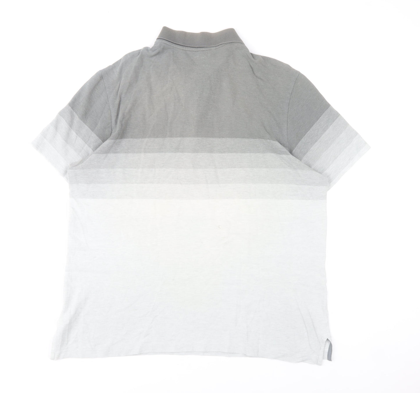 Adidas Mens Grey XL Striped Cotton Polo Shirt Casual Sportswear