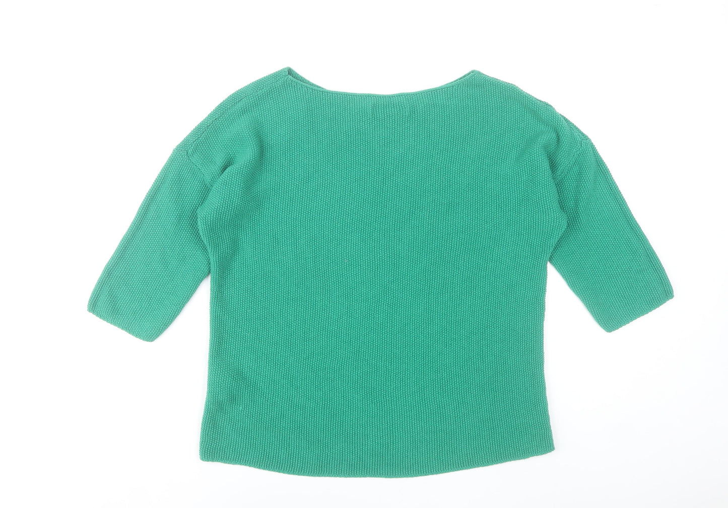 Reserved Womens Green Pullover Jumper Size S 3/4 Sleeve Cotton Blend