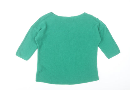 Reserved Womens Green Pullover Jumper Size S 3/4 Sleeve Cotton Blend