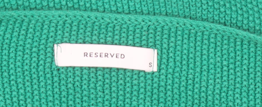 Reserved Womens Green Pullover Jumper Size S 3/4 Sleeve Cotton Blend