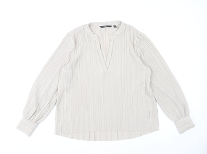 Vero Moda Womens Beige Long Sleeve Tunic Blouse Size L