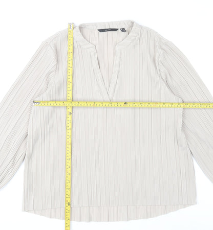 Vero Moda Womens Beige Long Sleeve Tunic Blouse Size L