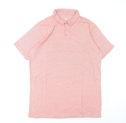 Dunnes Stores Men’s Pink Cotton Blend Polo Shirt Size L