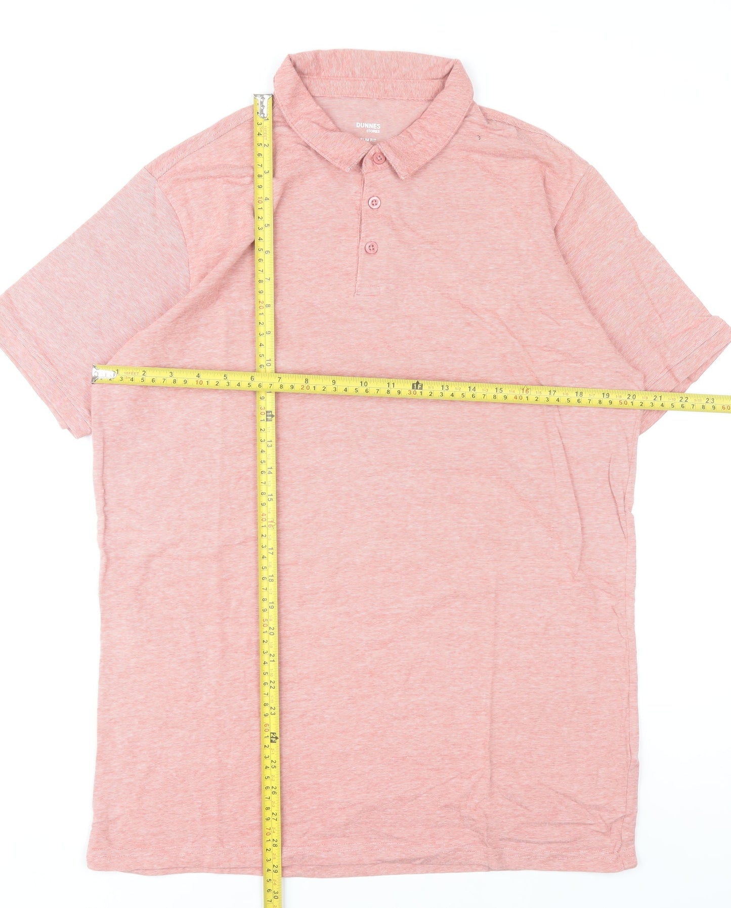 Dunnes Stores Men’s Pink Cotton Blend Polo Shirt Size L