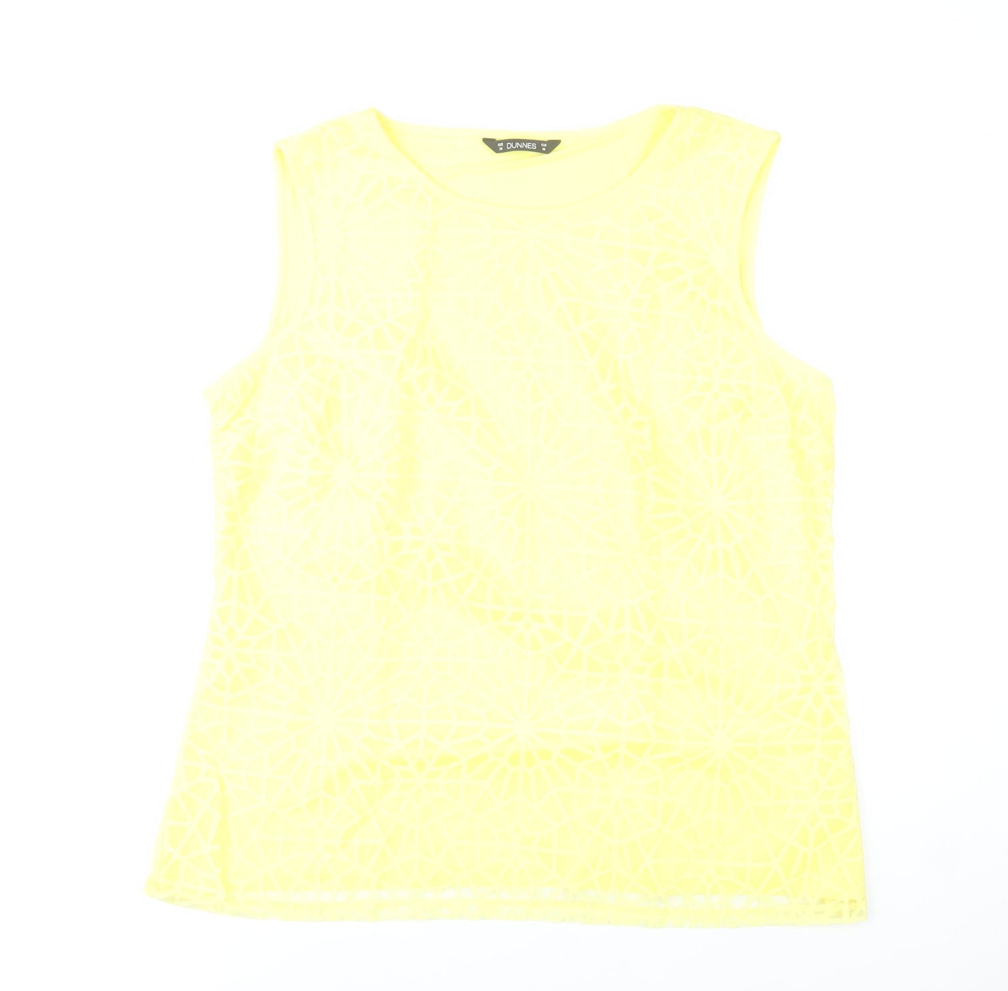 Dunnes Stores Womens Yellow Tank Top Size 20 Sleeveless Summer Casual