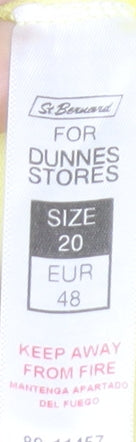 Dunnes Stores Womens Yellow Tank Top Size 20 Sleeveless Summer Casual