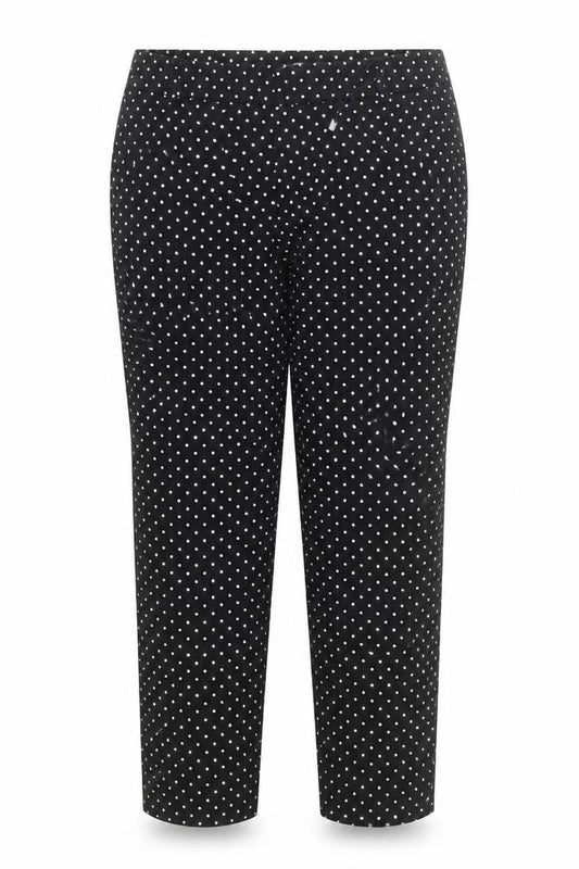 Stradivarius Women Black Polka Dot Slim Trousers Size 12