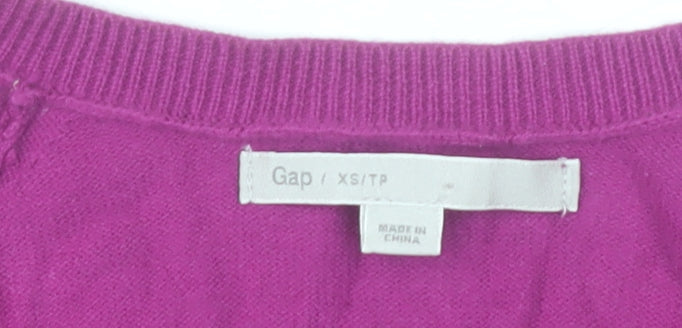 Gap Women’s Purple Knit Cotton Cardigan XS Long Sleeve Button Front