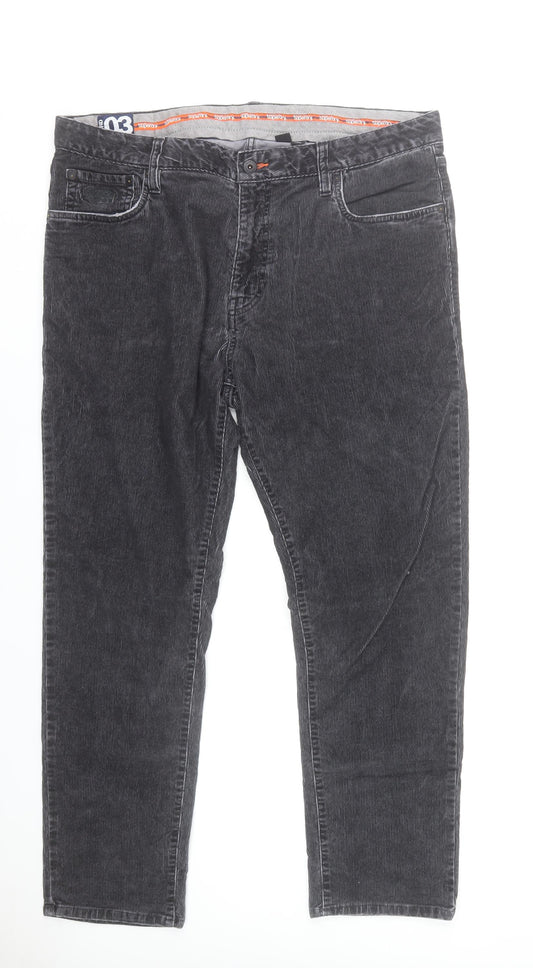 Superdry Men’s Grey Corduroy Chino Trousers 38W 30L Straight
