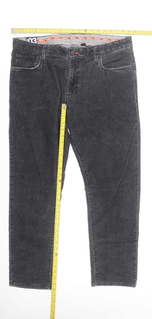 Superdry Men’s Grey Corduroy Chino Trousers 38W 30L Straight