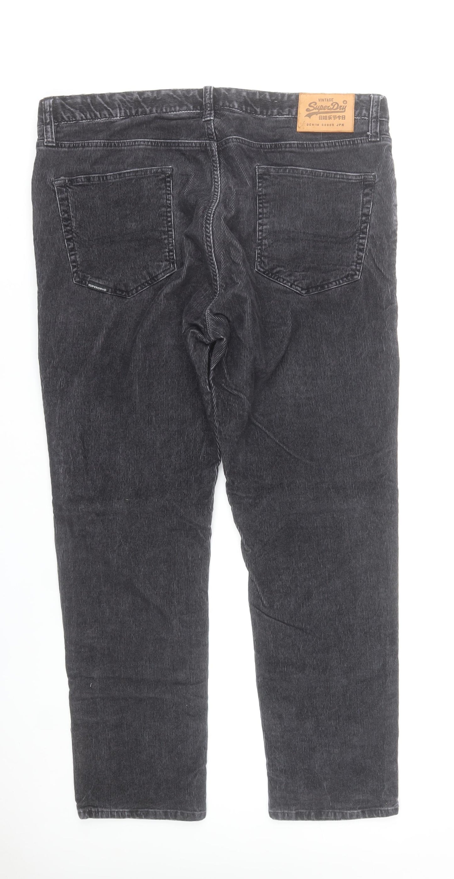 Superdry Men’s Grey Corduroy Chino Trousers 38W 30L Straight