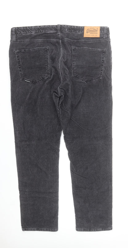 Superdry Men’s Grey Corduroy Chino Trousers 38W 30L Straight