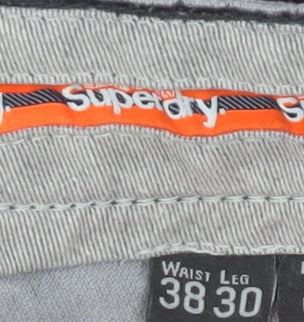 Superdry Men’s Grey Corduroy Chino Trousers 38W 30L Straight