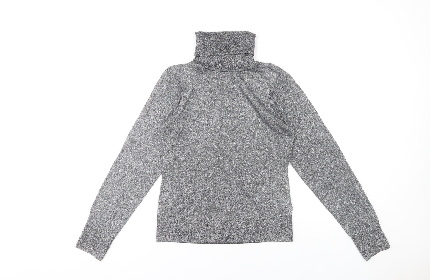 H&M Women’s Grey Slim Fit Roll Neck Knit Top Size S