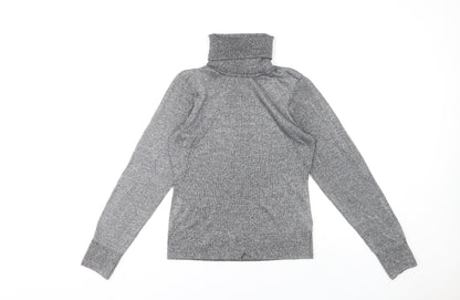 H&M Women’s Grey Slim Fit Roll Neck Knit Top Size S