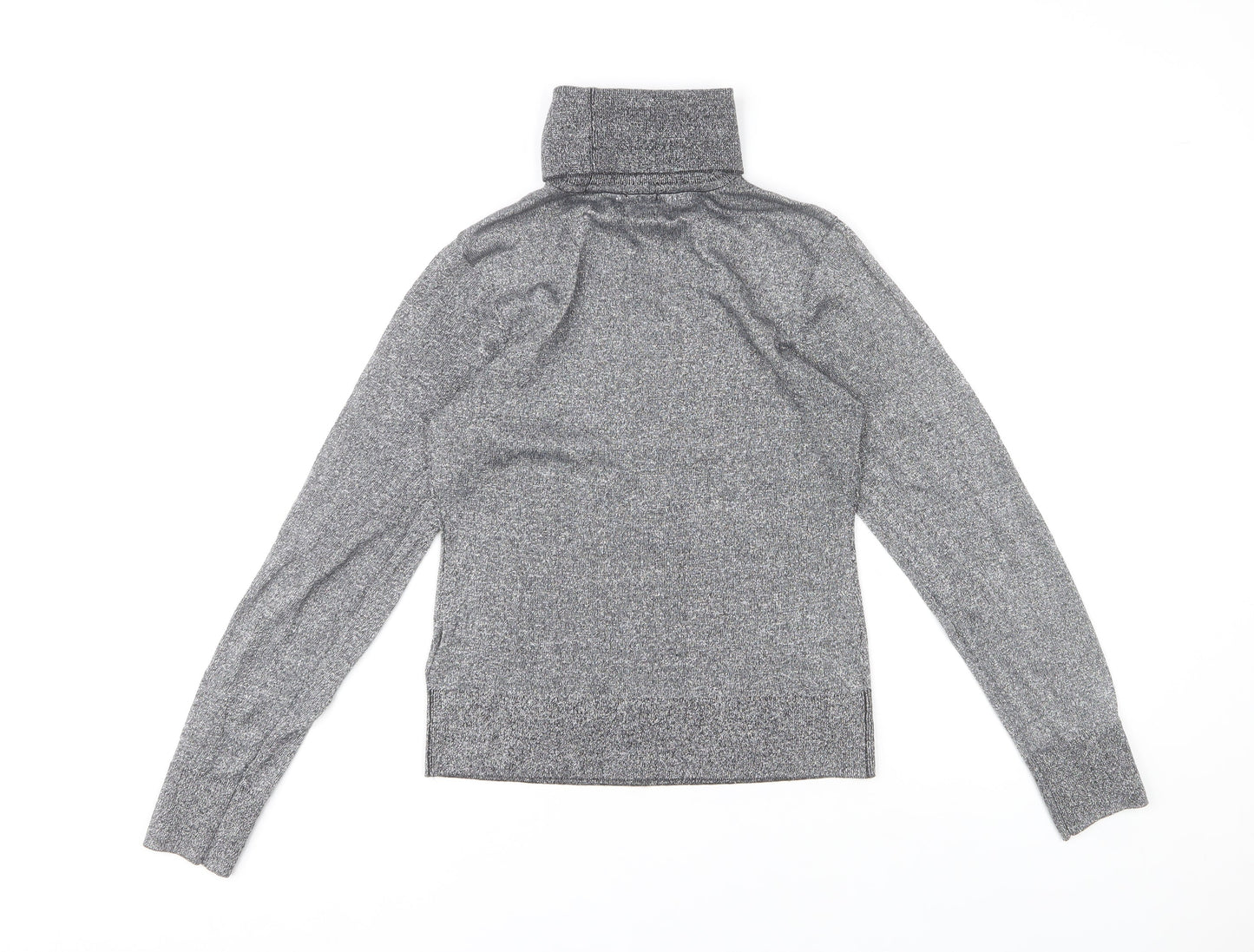 H&M Women’s Grey Slim Fit Roll Neck Knit Top Size S