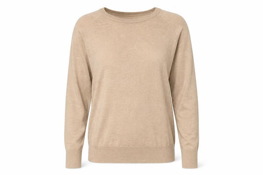 Dunnes Women’s Beige Crew Neck Pullover Jumper M Knit Viscose Nylon
