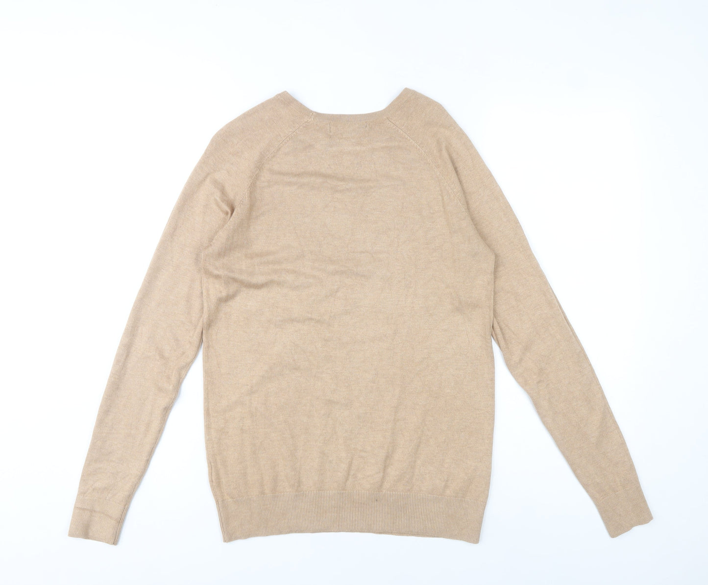 Dunnes Women’s Beige Crew Neck Pullover Jumper M Knit Viscose Nylon