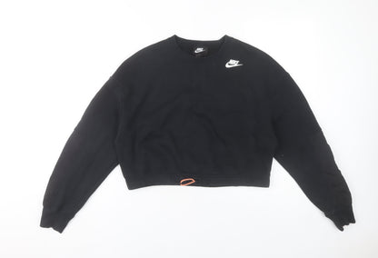 Nike Women’s Black M Loose Fit Pullover Sweatshirt Logo Sportswear