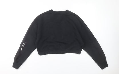 Nike Women’s Black M Loose Fit Pullover Sweatshirt Logo Sportswear