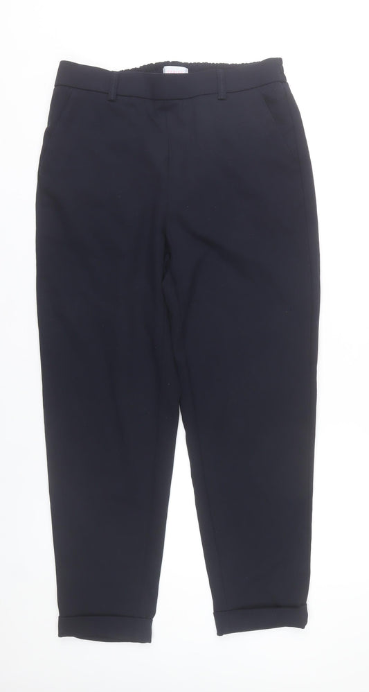 Savida Womens Navy Blue Chino Trousers Size 12 Regular Workwear