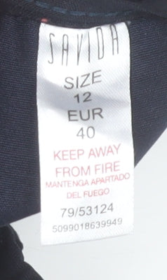 Savida Womens Navy Blue Chino Trousers Size 12 Regular Workwear