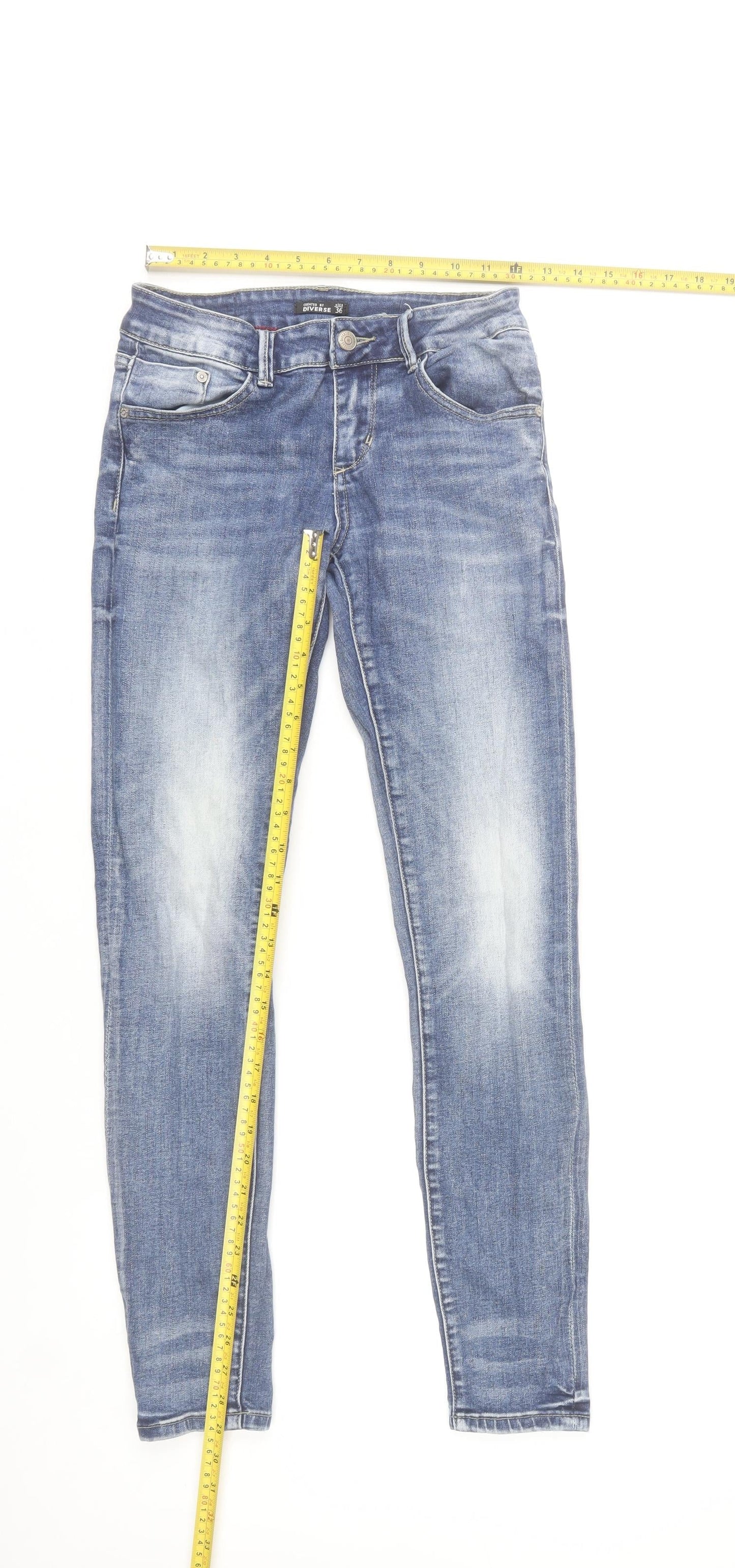 Diverse Womens Blue Skinny Jeans Size 8 Slim Fit Mid Rise Stretch