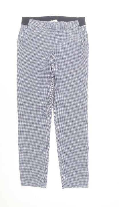 Gallery Womens Blue Check Slim Fit Chino Trousers Size 10