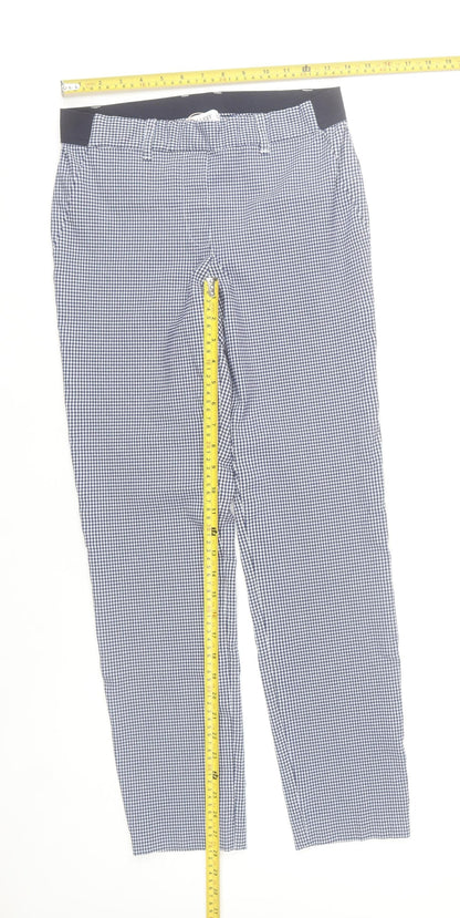 Gallery Womens Blue Check Slim Fit Chino Trousers Size 10