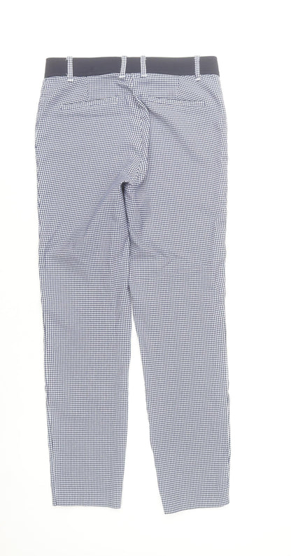 Gallery Womens Blue Check Slim Fit Chino Trousers Size 10
