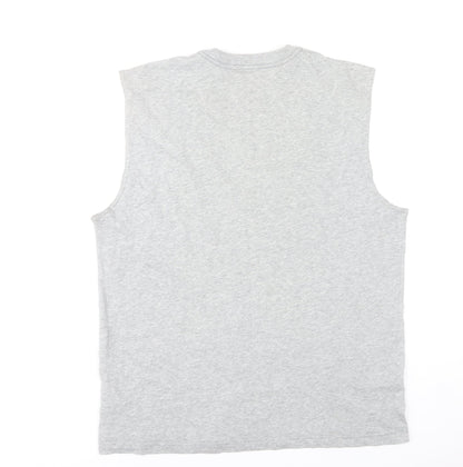 Nike Men's Grey Sleeveless Dri-Fit Sports T-Shirt Size M