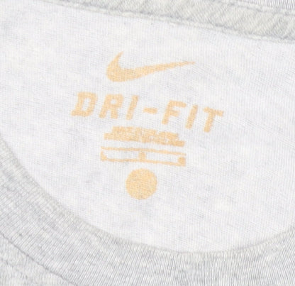 Nike Men's Grey Sleeveless Dri-Fit Sports T-Shirt Size M