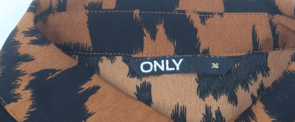 ONLY Women’s Brown Leopard Print Shirt Dress Size 8 Knee Length